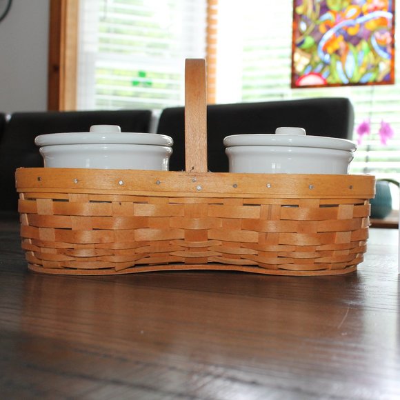Longaberger BBQ Buddy Medium 2 One Pint Crocks Made in the USA - Picture 1 of 8